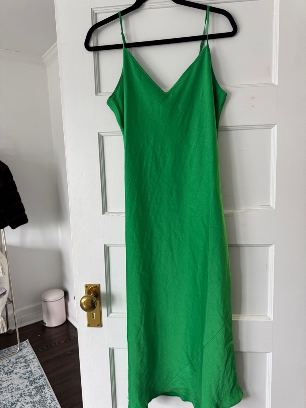 Wilfred Green Slip Midi Dress with V-Neck